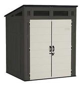 Suncast Modernist BMS6580 Storage Shed, 200 cu-ft Capacity, 6 ft 2-1/2 in W, 5 ft 8-1/4 in D, 7 ft 5-3/4 in H